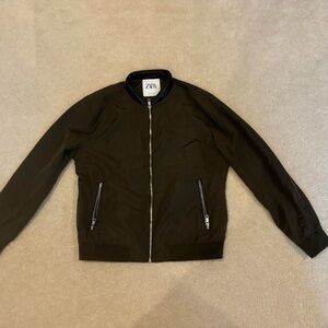 Zara Men's Dark Bomber Jacket